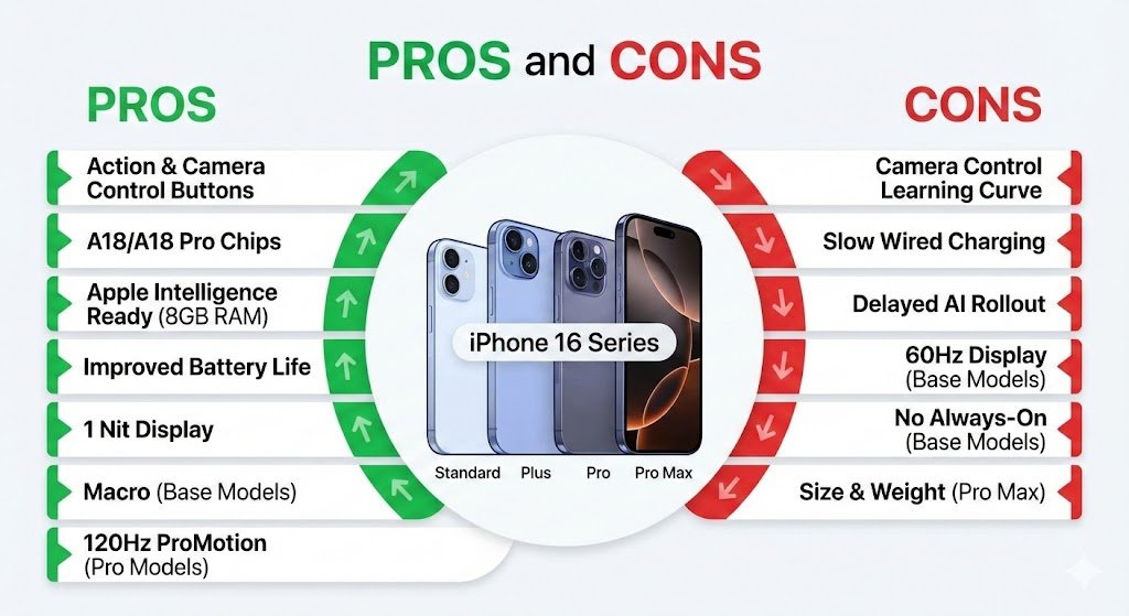 iPhone 16 Pros and Cons: Battery Life, Camera Control & Review