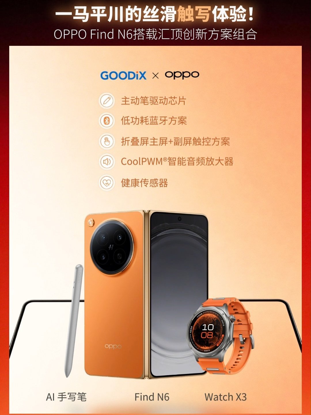 Goodix says its components power OPPO’s new Find N6 foldable, AI stylus, and Watch X3