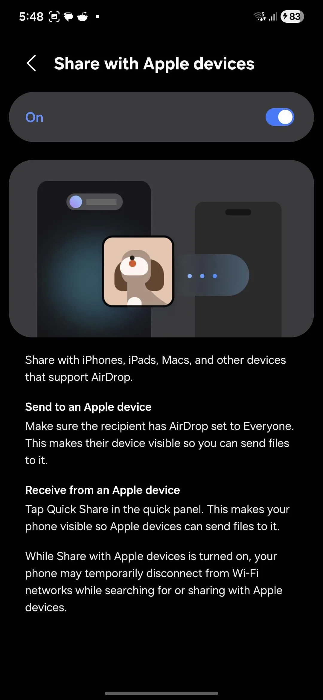 Samsung phones on One UI 8.5 are showing an AirDrop-like toggle, but it still doesn’t work