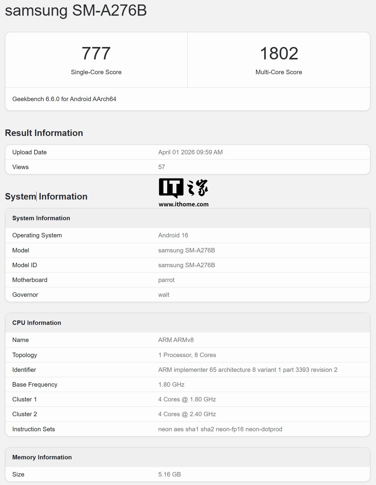Samsung Galaxy A27 appears on Geekbench with Snapdragon 6 Gen 3 and 6GB of RAM