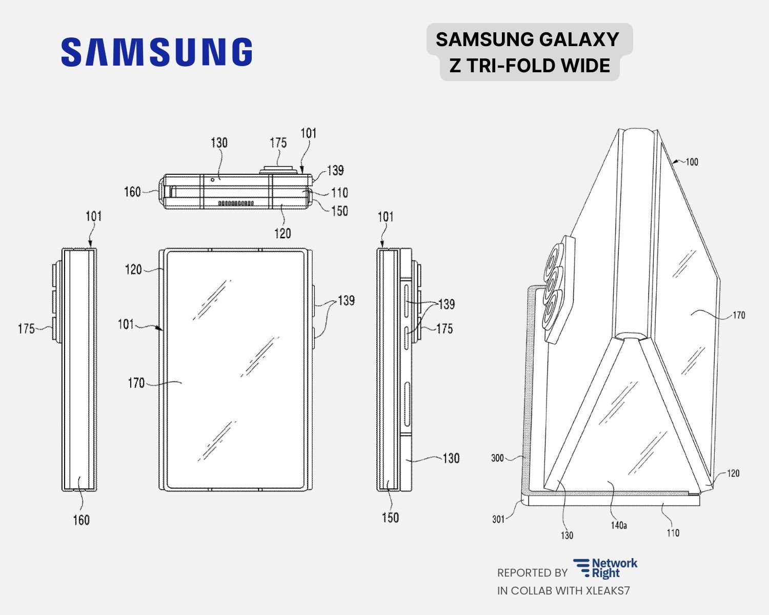 Samsung Tri-Fold Wide Patent Shows Slimmer Hinge Design and Tent Mode Concept