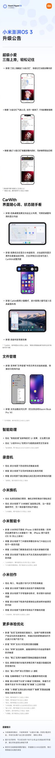 Xiaomi HyperOS 3 Expands Super XiaoAI, CarWith, File Manager, and More