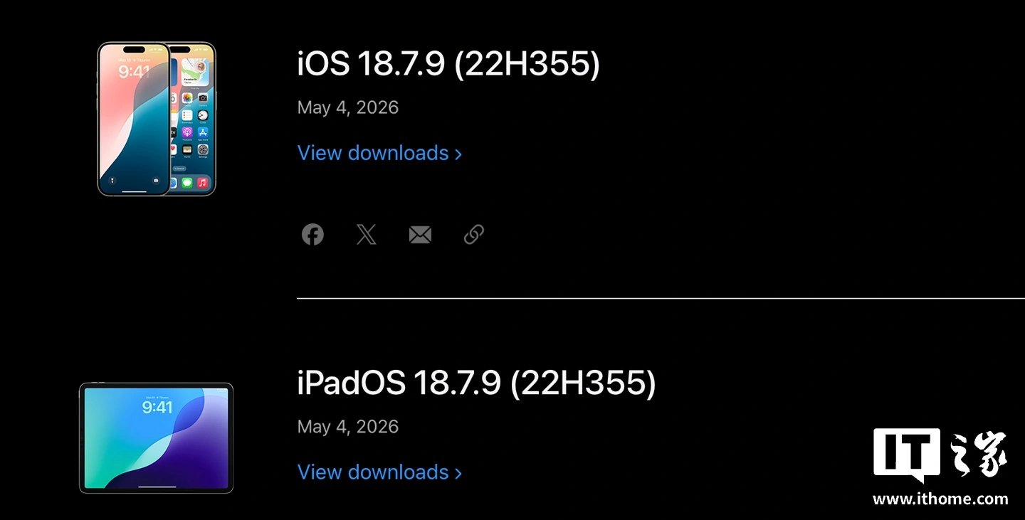 Apple Releases iOS 18.7.9 and iPadOS 18.7.9 With Build 22H355, Though Fix Details Are Still Unpublished
