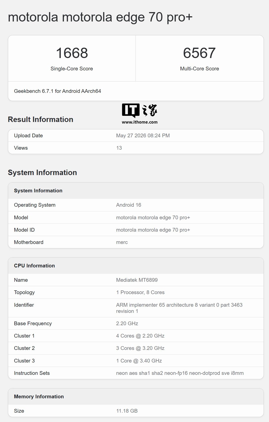 Motorola Edge 70 Pro+ Benchmark Leak Points to a Dimensity 8500 Chip and 12GB of RAM image 3