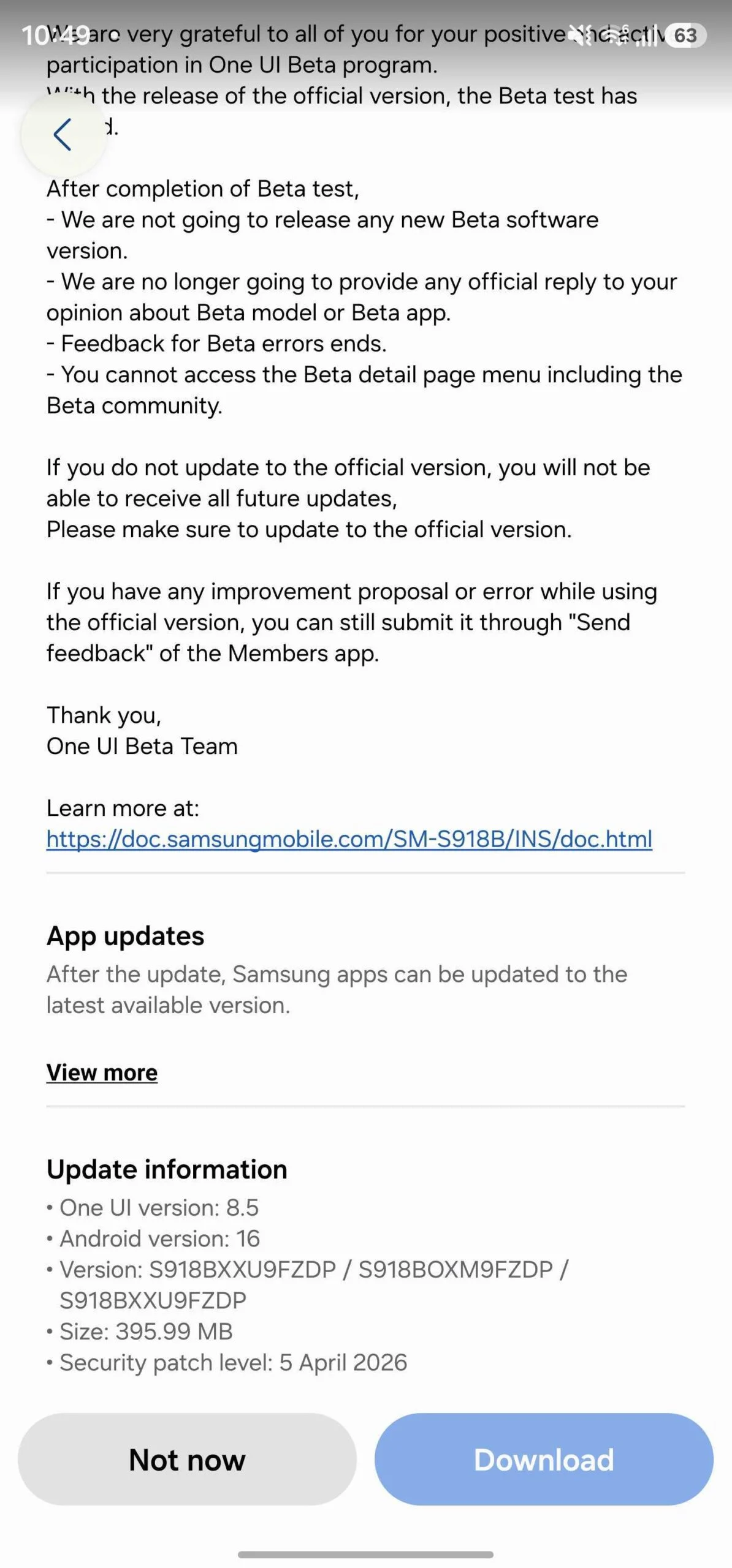 Samsung Starts Rolling Out One UI 8.5 Globally for Galaxy S23 Phones image 3