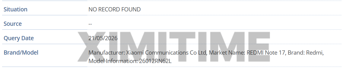 Xiaomi REDMI Note 17 Series Appears in GSMA Database, Hinting at an Earlier Global Launch