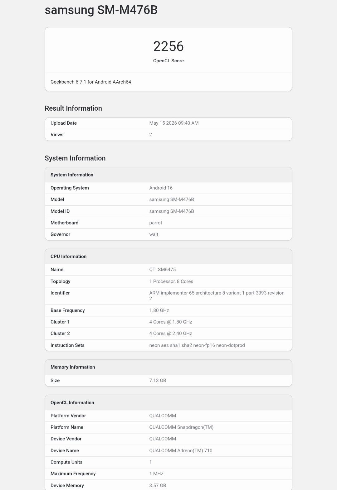 Samsung Galaxy M47 Benchmark Listing Points to Snapdragon 6 Gen 3, 8GB RAM, and Android 16