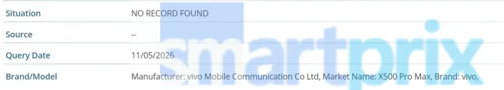 vivo X500 Pro Max Appears in GSMA Database, Hinting at a Global Launch