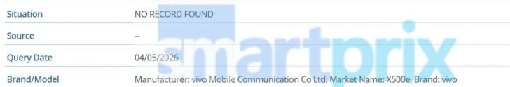 vivo X500 Series Appears in GSMA IMEI Database, With Dimensity 9600 Rumors and a Battery Up to 7,000mAh