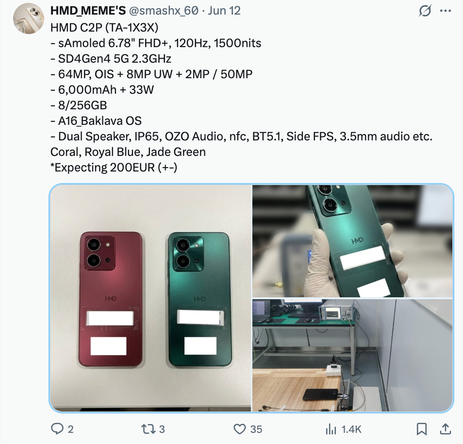 HMD C2 Series Leak Points to Snapdragon 4 Gen 4, AMOLED Displays, and 6,000mAh Batteries detail 3