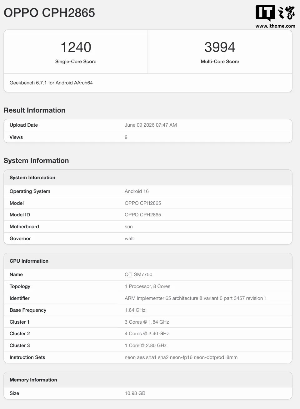 OPPO Reno 16 Global Version Appears on Geekbench With Snapdragon 7 Gen 4