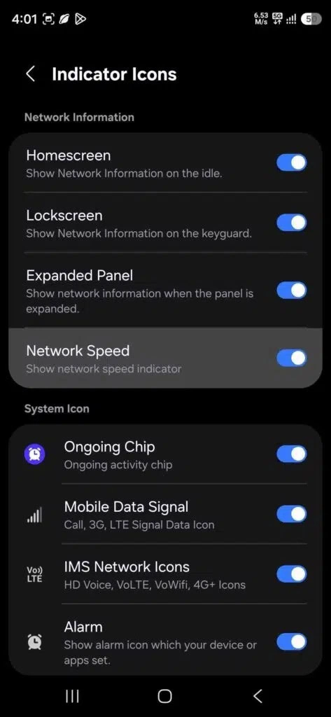 Samsung One UI 9 Adds Status Bar Network Speed Through QuickStar